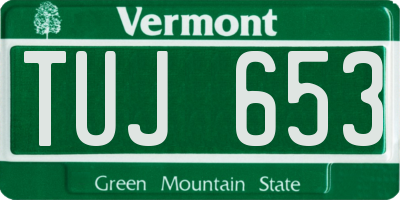 VT license plate TUJ653
