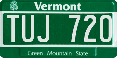 VT license plate TUJ720