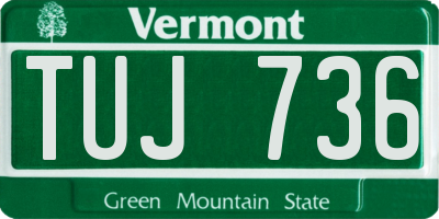 VT license plate TUJ736