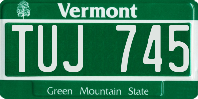 VT license plate TUJ745