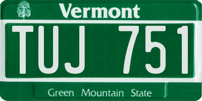 VT license plate TUJ751