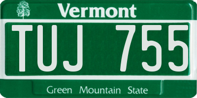 VT license plate TUJ755