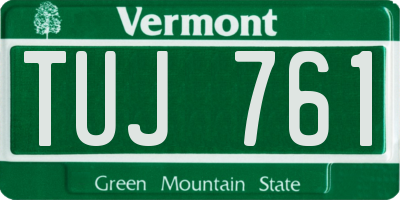 VT license plate TUJ761