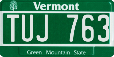 VT license plate TUJ763