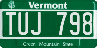 VT license plate TUJ798