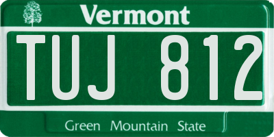 VT license plate TUJ812