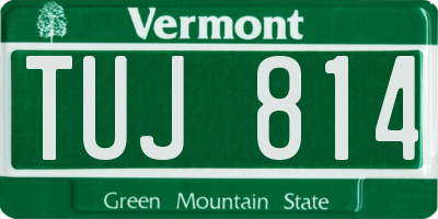 VT license plate TUJ814