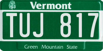 VT license plate TUJ817