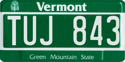 VT license plate TUJ843