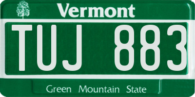 VT license plate TUJ883