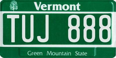 VT license plate TUJ888