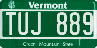 VT license plate TUJ889