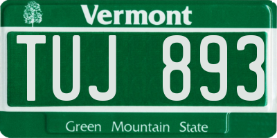 VT license plate TUJ893