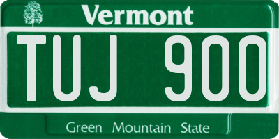 VT license plate TUJ900