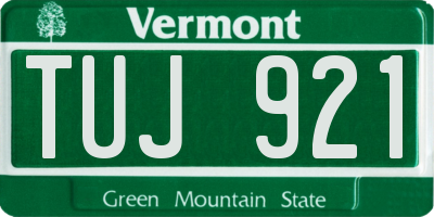 VT license plate TUJ921