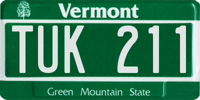 VT license plate TUK211