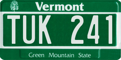 VT license plate TUK241