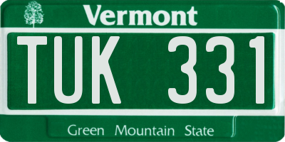 VT license plate TUK331