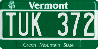 VT license plate TUK372