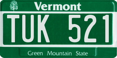 VT license plate TUK521