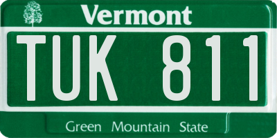 VT license plate TUK811