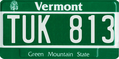VT license plate TUK813