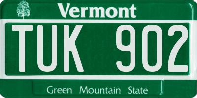VT license plate TUK902