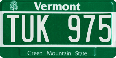 VT license plate TUK975