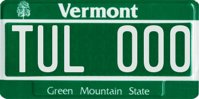 VT license plate TUL000