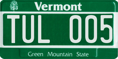 VT license plate TUL005