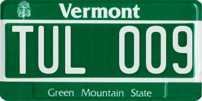 VT license plate TUL009