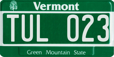 VT license plate TUL023