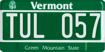 VT license plate TUL057