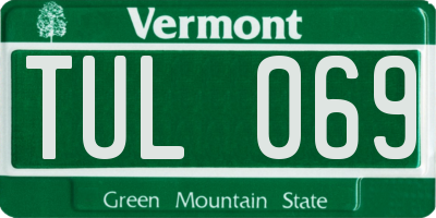 VT license plate TUL069