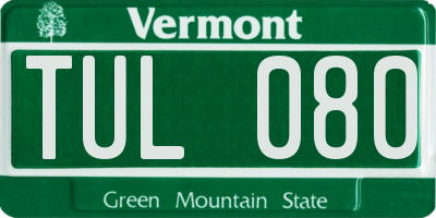 VT license plate TUL080