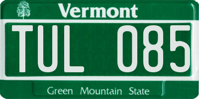 VT license plate TUL085