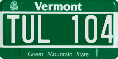 VT license plate TUL104