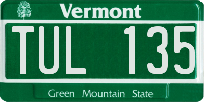 VT license plate TUL135