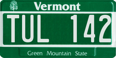 VT license plate TUL142