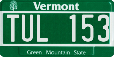 VT license plate TUL153