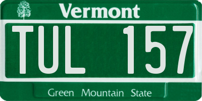 VT license plate TUL157