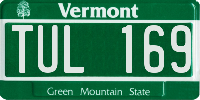 VT license plate TUL169