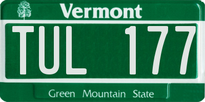 VT license plate TUL177
