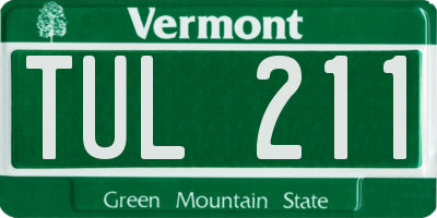VT license plate TUL211