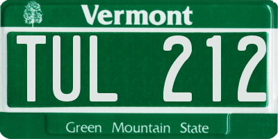 VT license plate TUL212