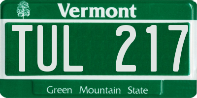 VT license plate TUL217