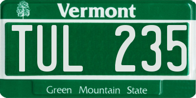 VT license plate TUL235