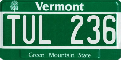 VT license plate TUL236
