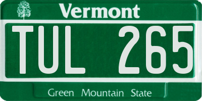VT license plate TUL265