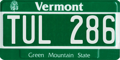 VT license plate TUL286